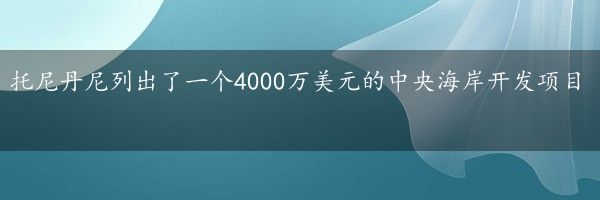 托尼丹尼列出了一个4000万美元的中央海岸开发项目