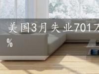 美国3月失业701万人 失业率攀升至4.4%