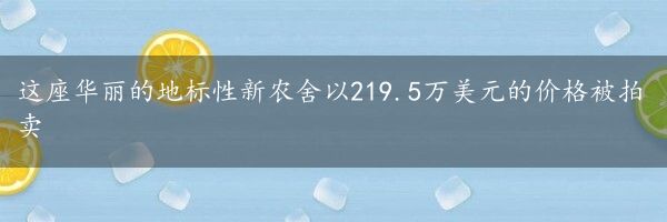 这座华丽的地标性新农舍以219.5万美元的价格被拍卖