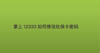 社保卡挂失电话：12333，快速解决卡片遗失问题